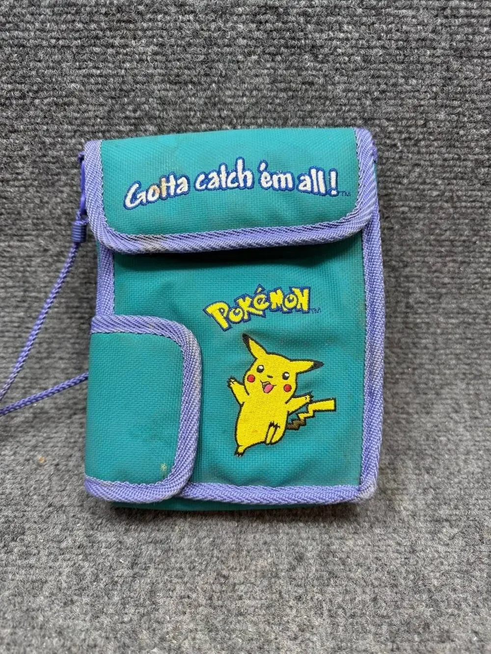 Pokemon Pikachu Kids Shoulder Bag Gotta Catch Em All Blue Vintage
